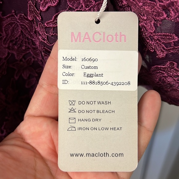MACloth formal eggplant embroidered top dress - Picture 3 of 3